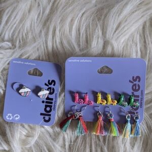 Lot Of Cute Claire's Earrings Llamas & Cupcakes